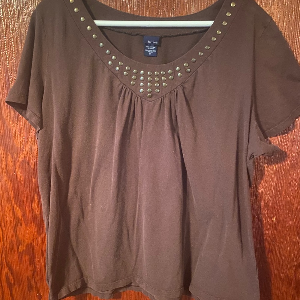 Brown dressy T shirt